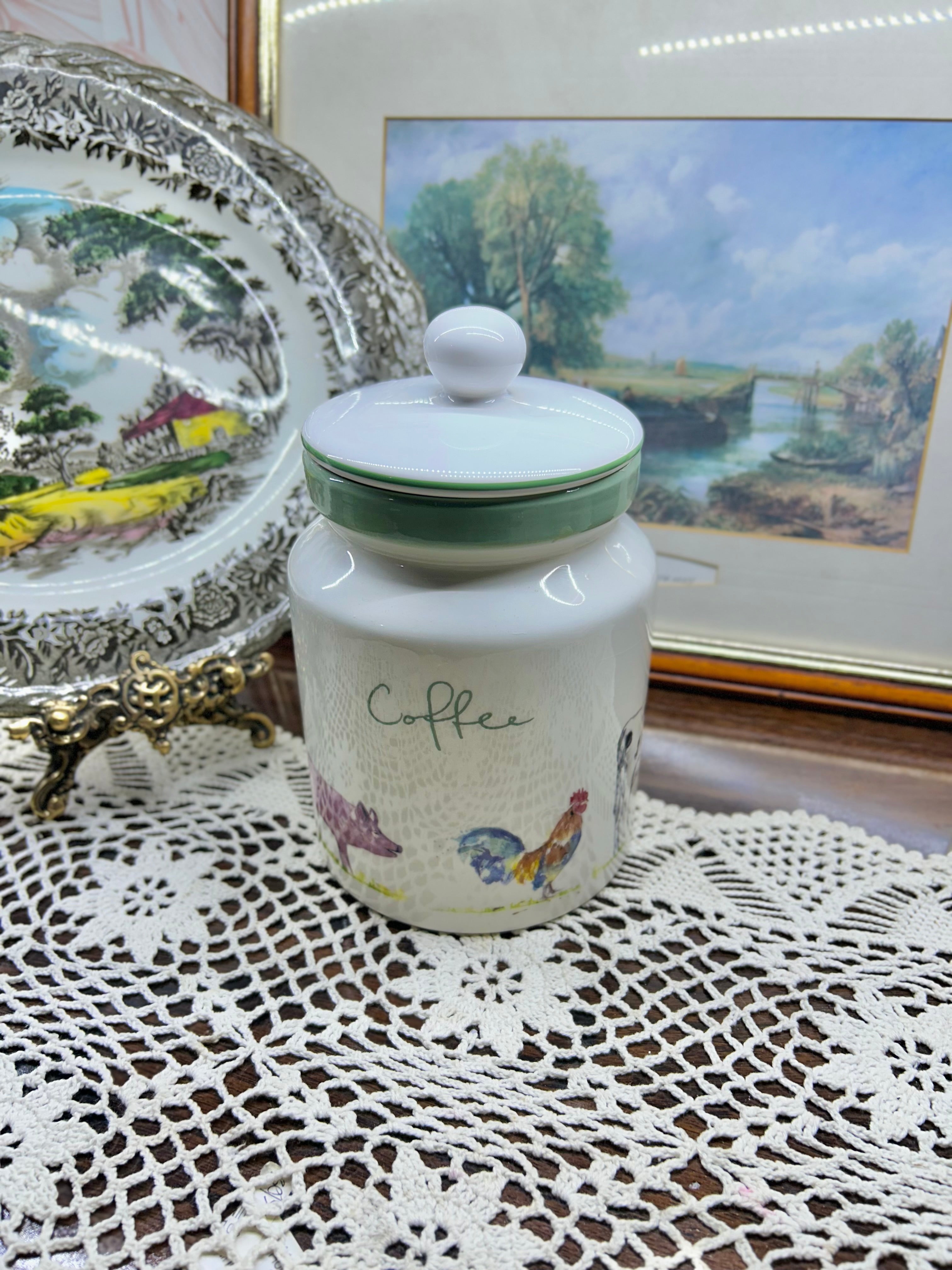 The Leonardo Collection's "Country Life Farmyard" series coffee canister — England