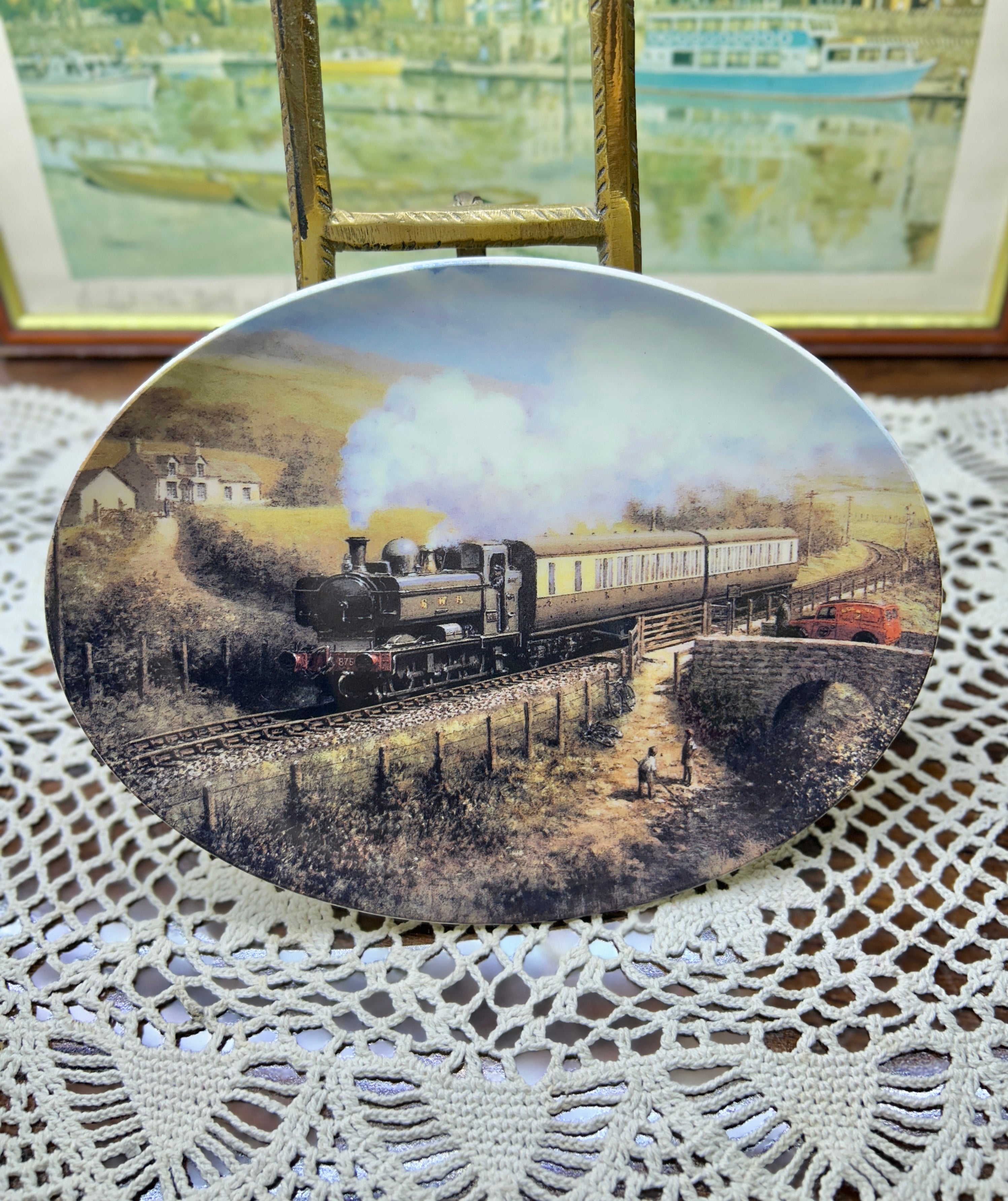 Wedgwood collectors plate from the "Railway Memories" series, featuring the artwork "Local Delivery" by artist Don Breckon 9”