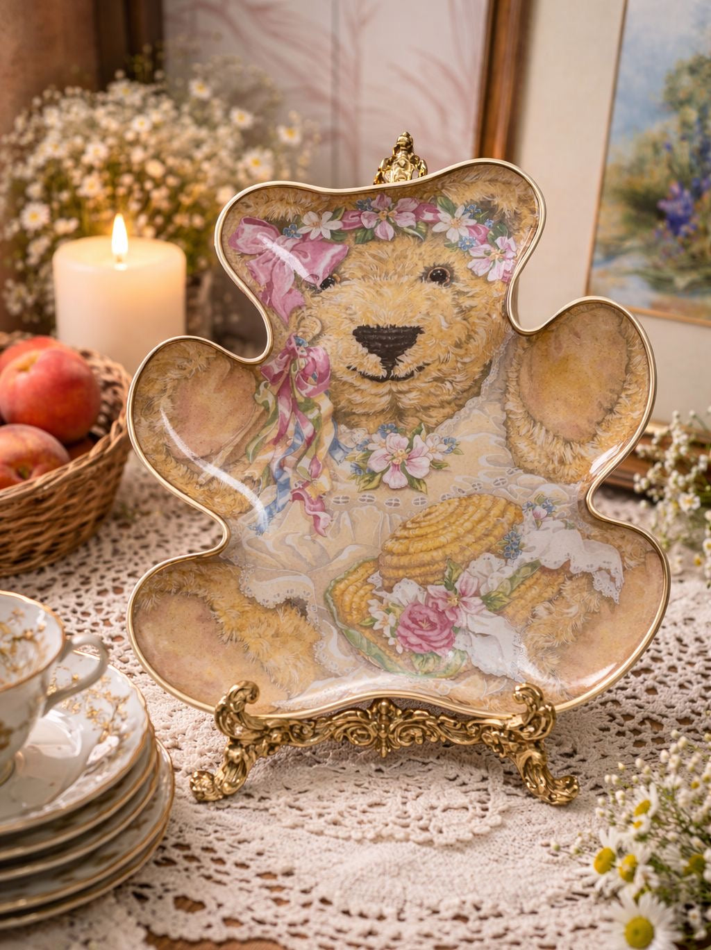 Vintage Limited Edition Fine Porcelain Franklin Mint Collectable Teddy Bear Plate —  Heirloom Recommendation series signed