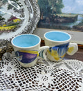 3D painted fish shaped mugs — Cermaic pair