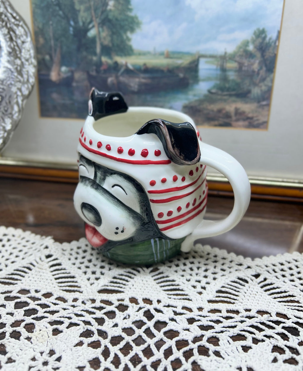 Tabletops 3D ceramic dog figural X-Large mug