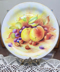 Vintage wall decorative plate featuring fruit motifs painted by D. Wallace