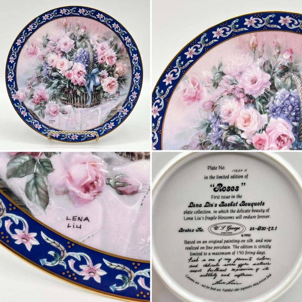 Lena Liu's Basket Bouquets "Roses" Collectors Plate by WS George, 1992 LIMITED EDITION
