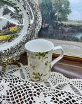 Botanical herb garden design tea mug — fine bone China
