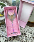 Card Factory "Fabulous Friend" wine glass features an iridescent tint and a matching gift box