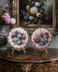 Rare pair of 1992 limited edition “Floral Playmates” collector’s plates by Lena Liu — with 22 karat gold