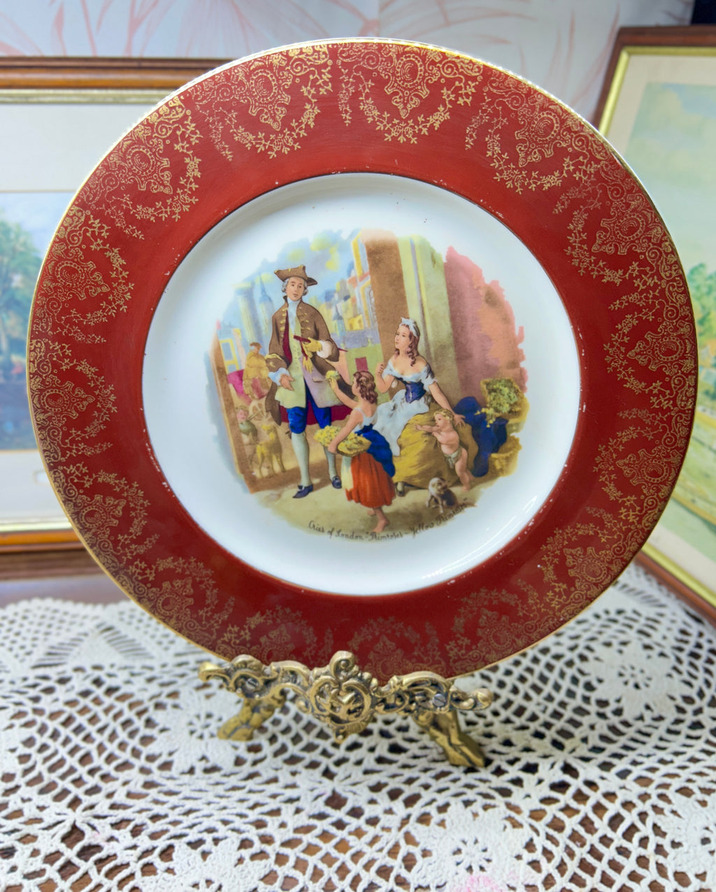 Vintage "Cries of London" decorative plate — specifically featuring the "Yellow Primroses" scene 12”