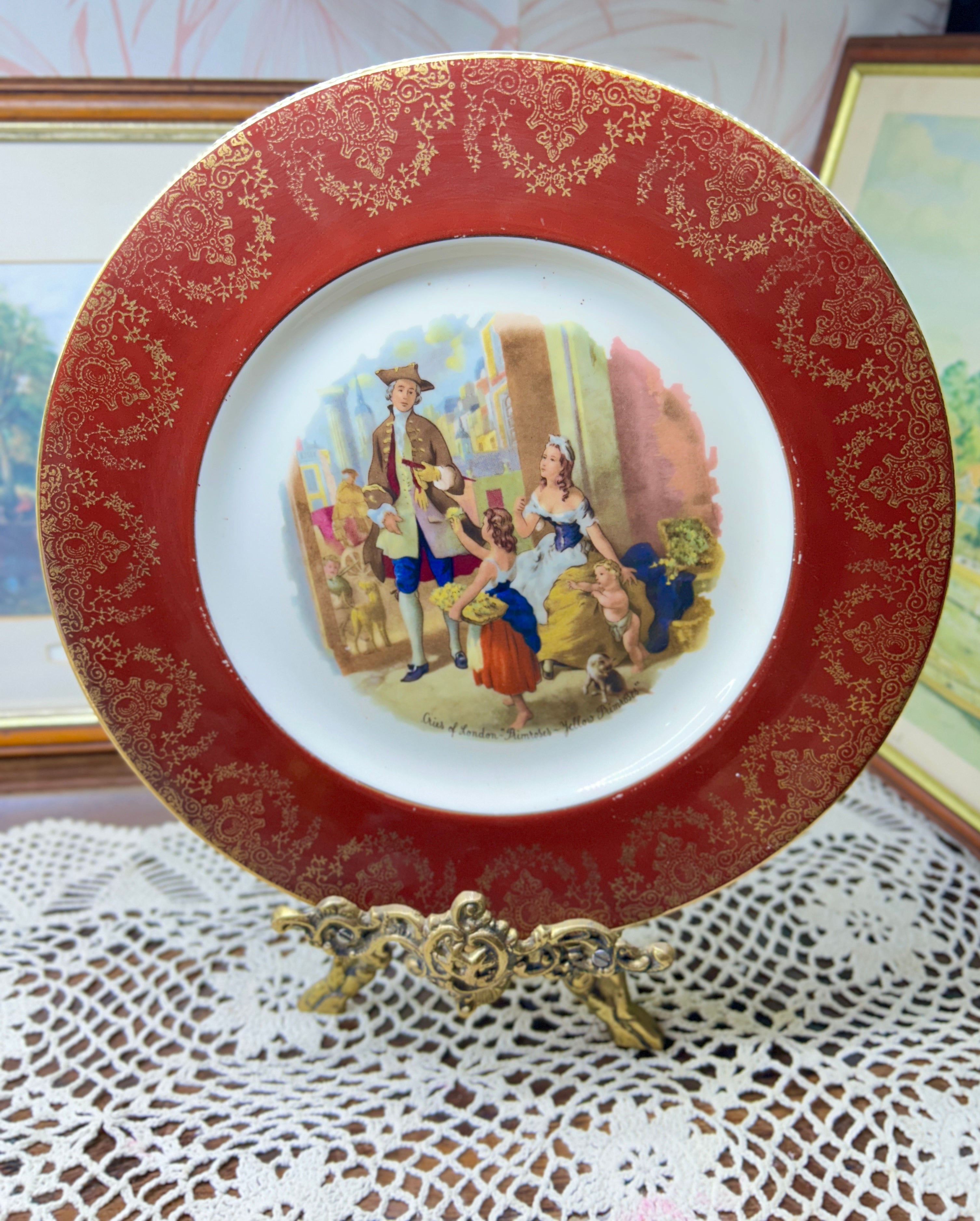 Vintage "Cries of London" decorative plate — specifically featuring the "Yellow Primroses" scene 12”