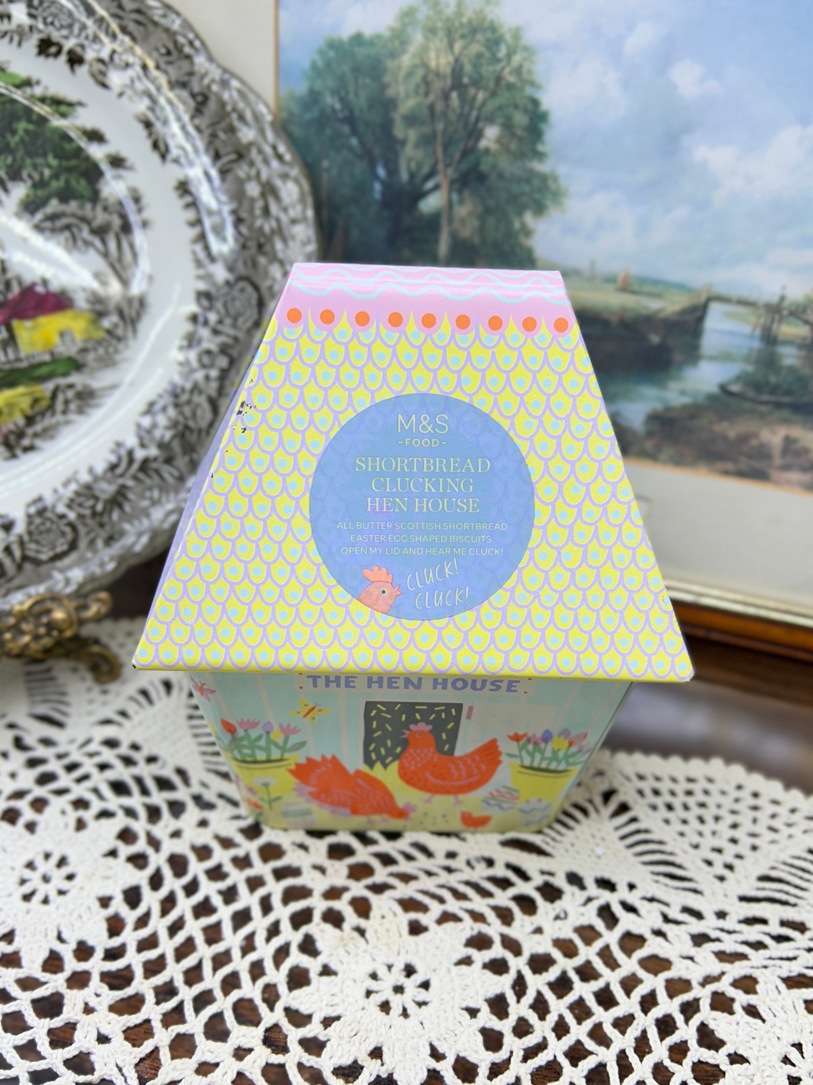 M&S Food Collector’s Shortbread Clucking Hen House storage tin from the Easter collection