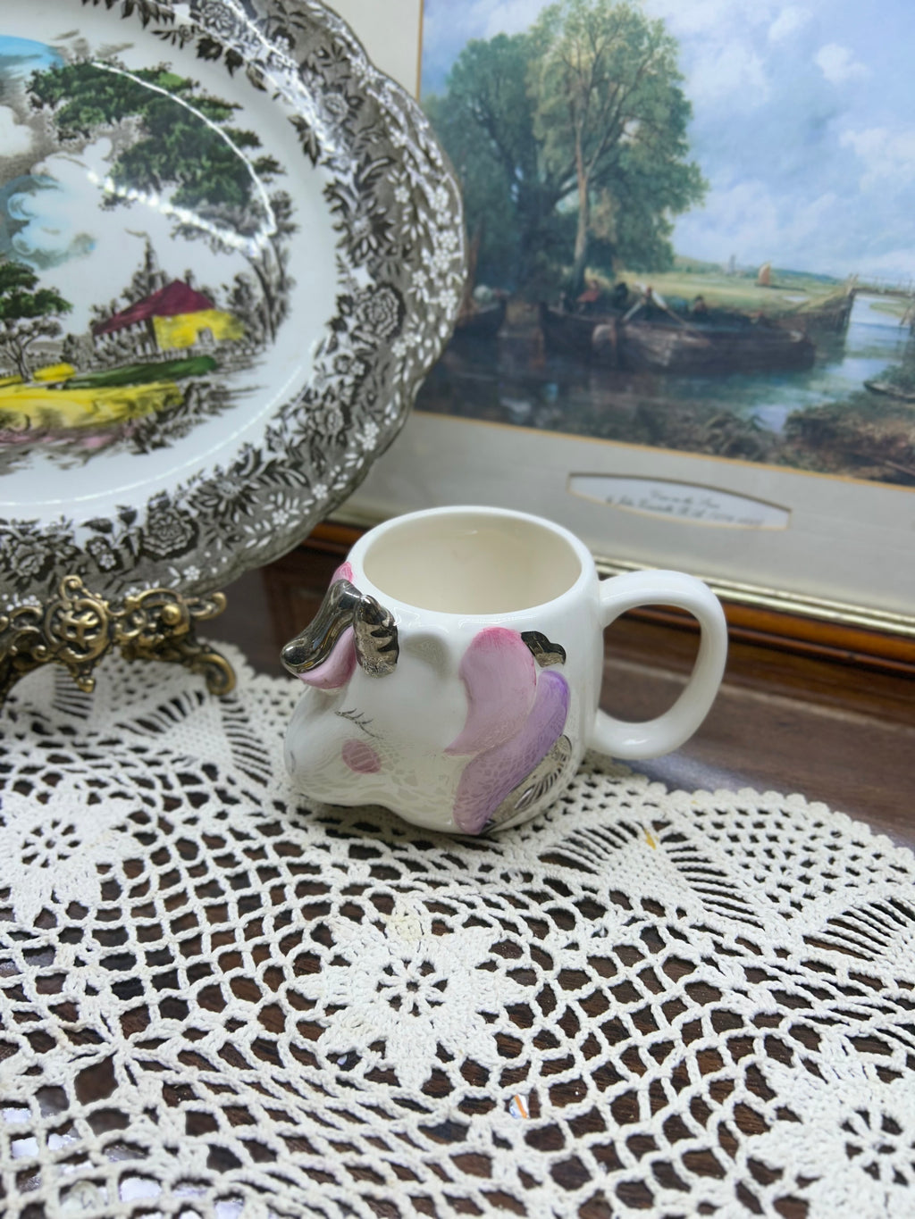 Ceramic unicorn shaped mug