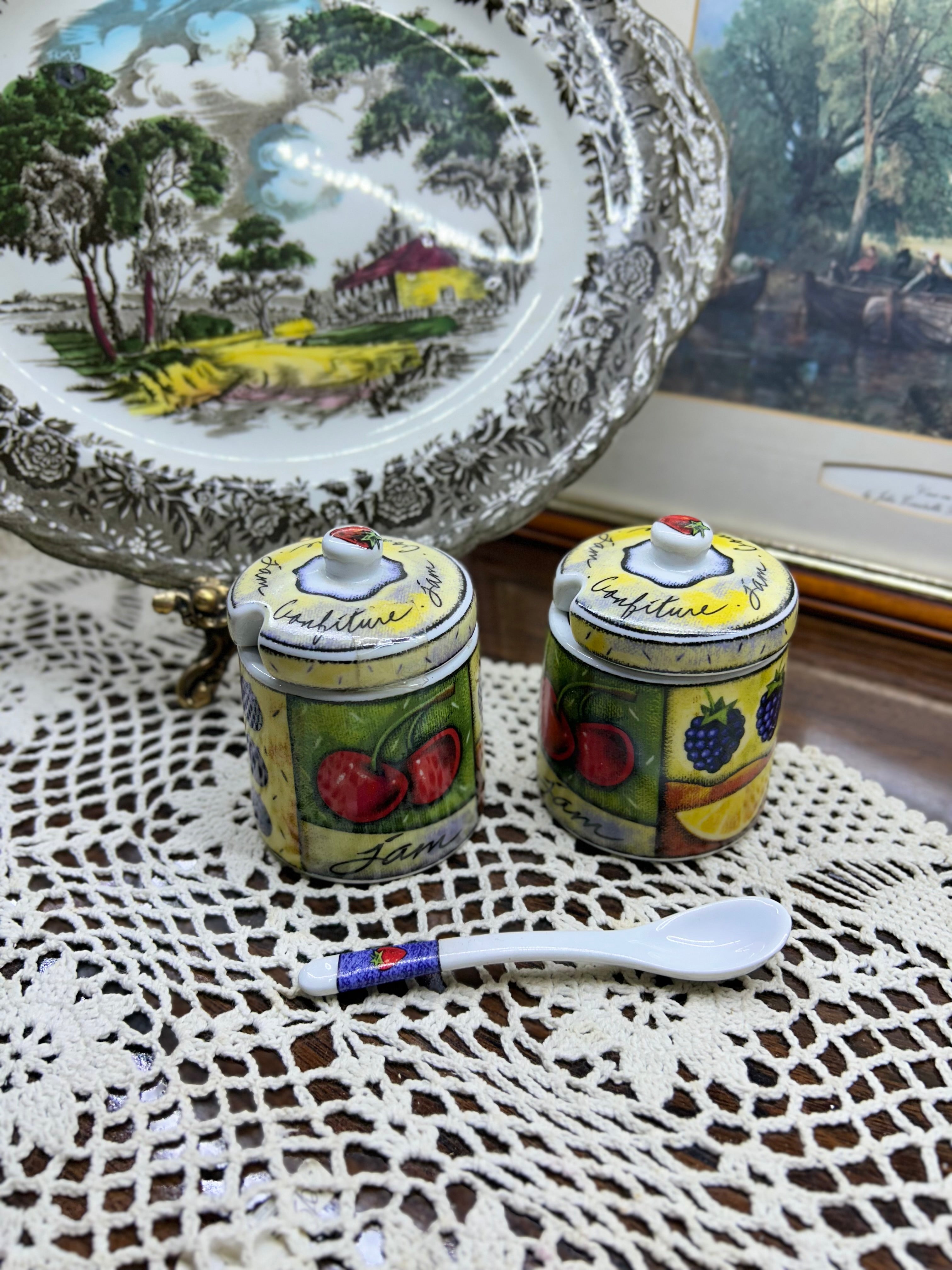 MSC International "Joie de Vivre" confiture marmalade jars — Set of 2