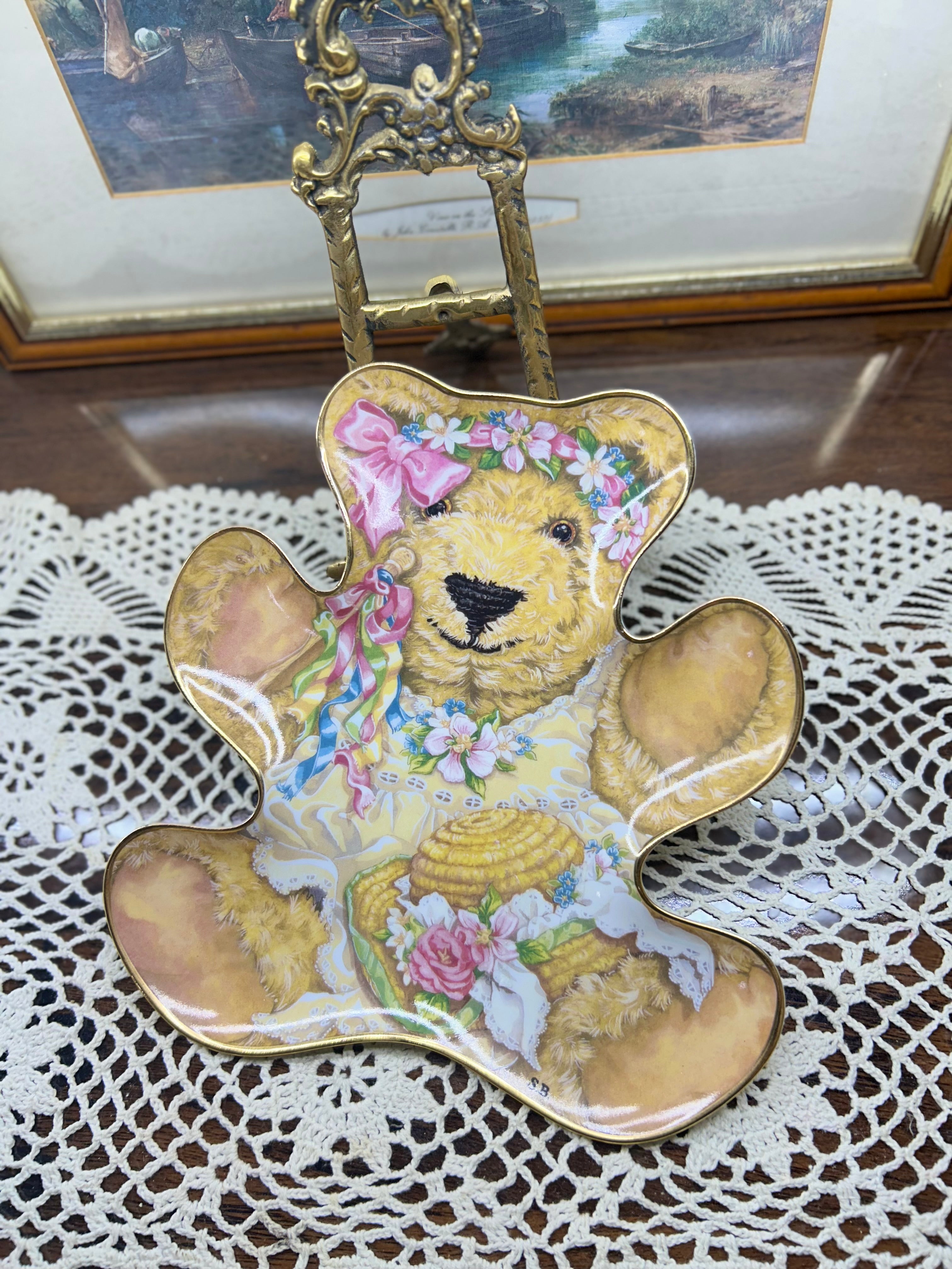 Vintage Limited Edition Fine Porcelain Franklin Mint Collectable Teddy Bear Plate —  Heirloom Recommendation series signed