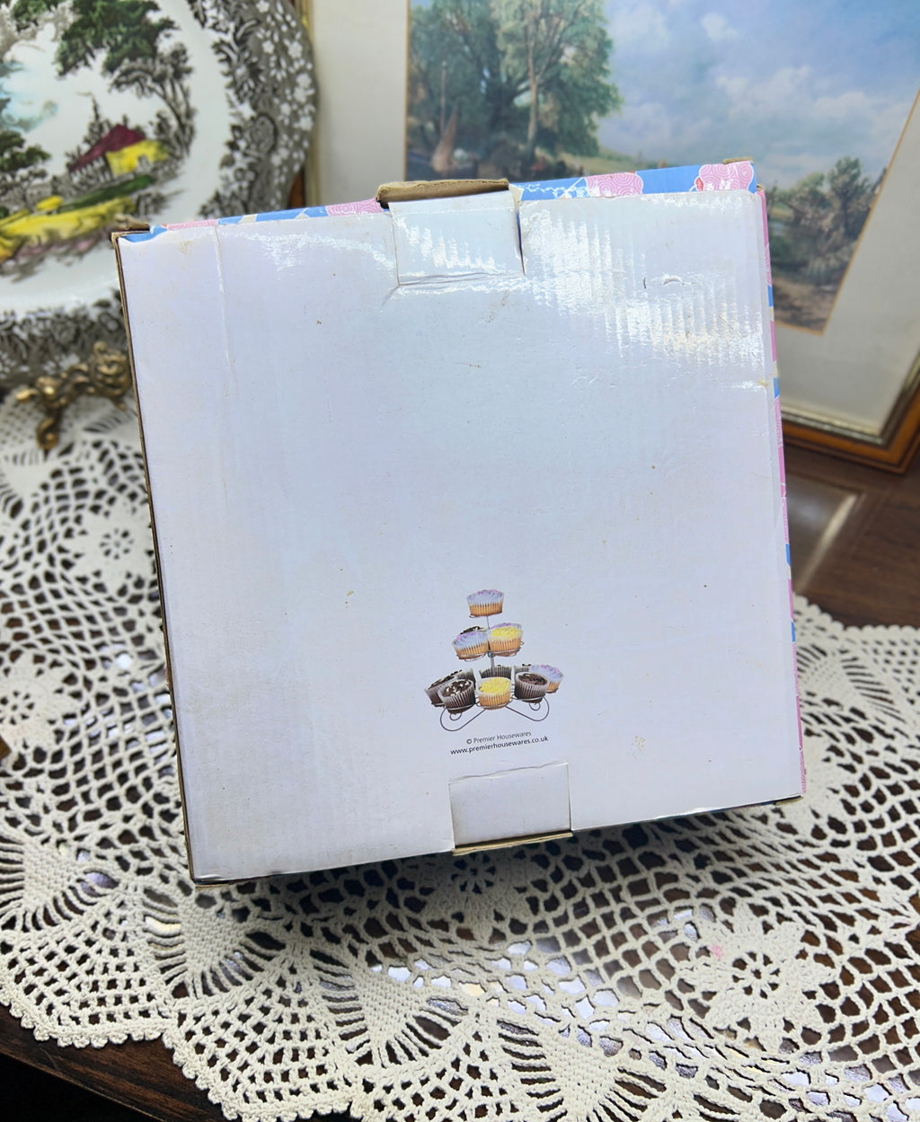 Premier Housewares 3-tier silver cupcake — boxed