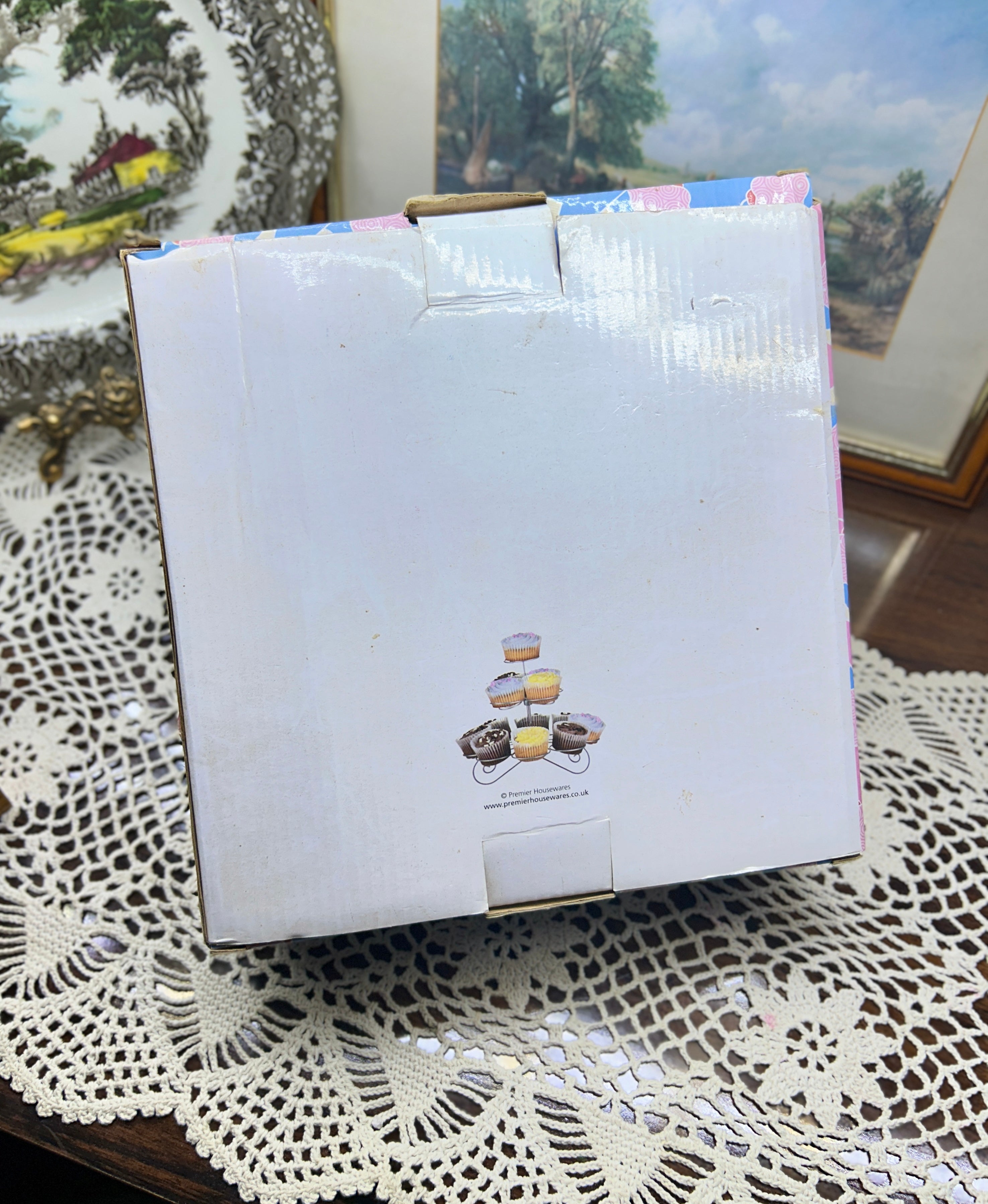 Premier Housewares 3-tier silver cupcake — boxed