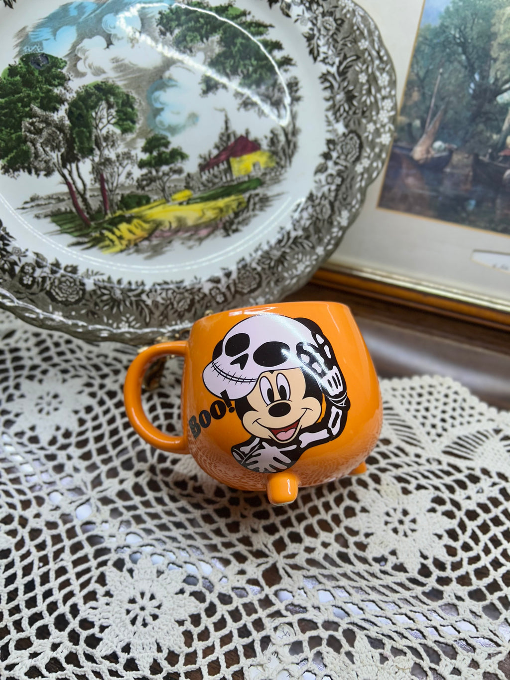 Disney MICKEY & MINNIE MOUSE Ceramic Cauldron Shaped HALLOWEEN Mug