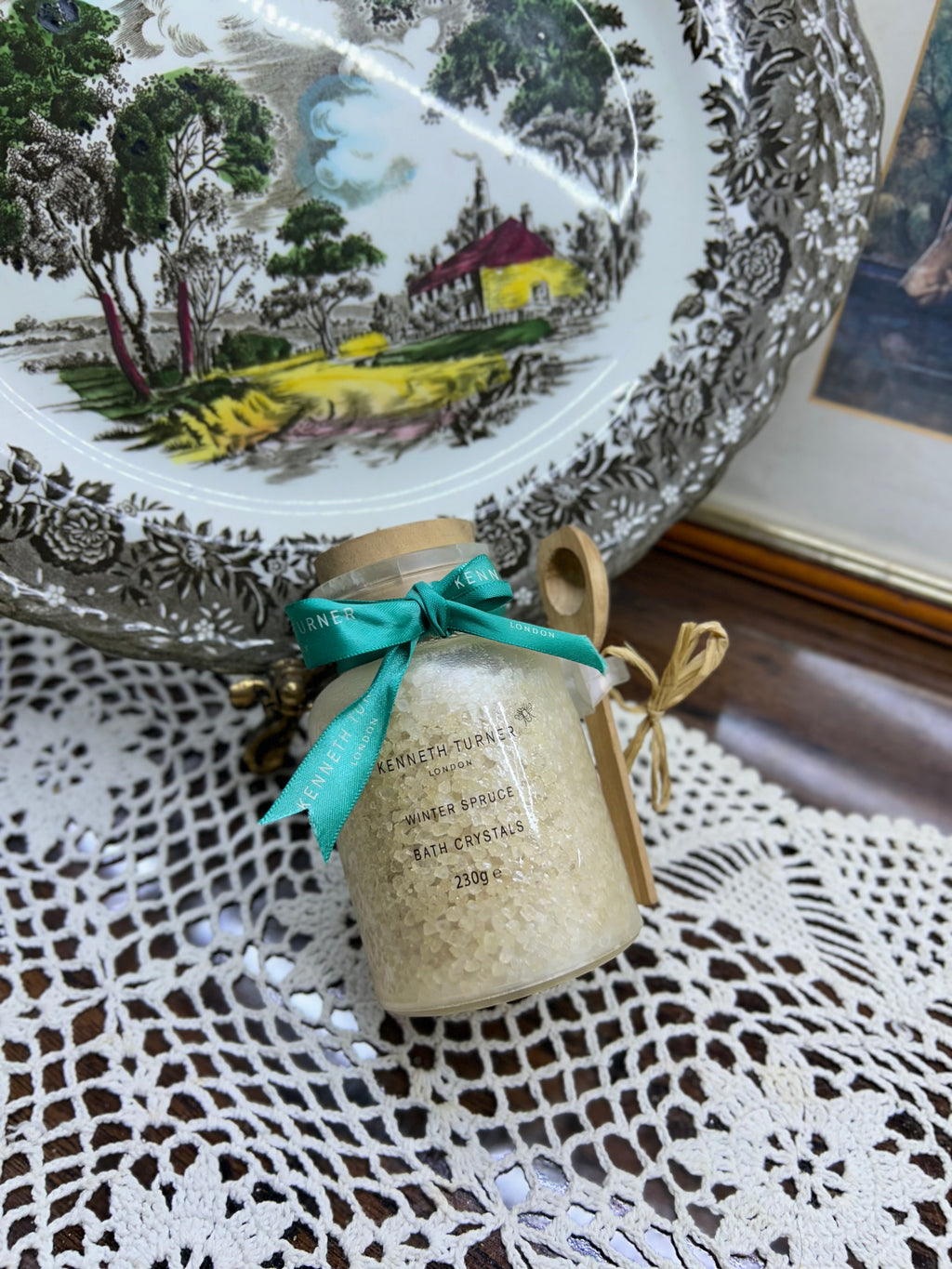 Bottle of Kenneth Turner London Winter Spruce Bath Crystals