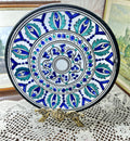 Hand-painted Tunisian ceramic decorative plate 12”