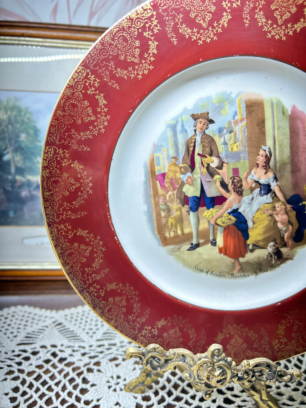 Vintage "Cries of London" decorative plate — specifically featuring the "Yellow Primroses" scene 12”