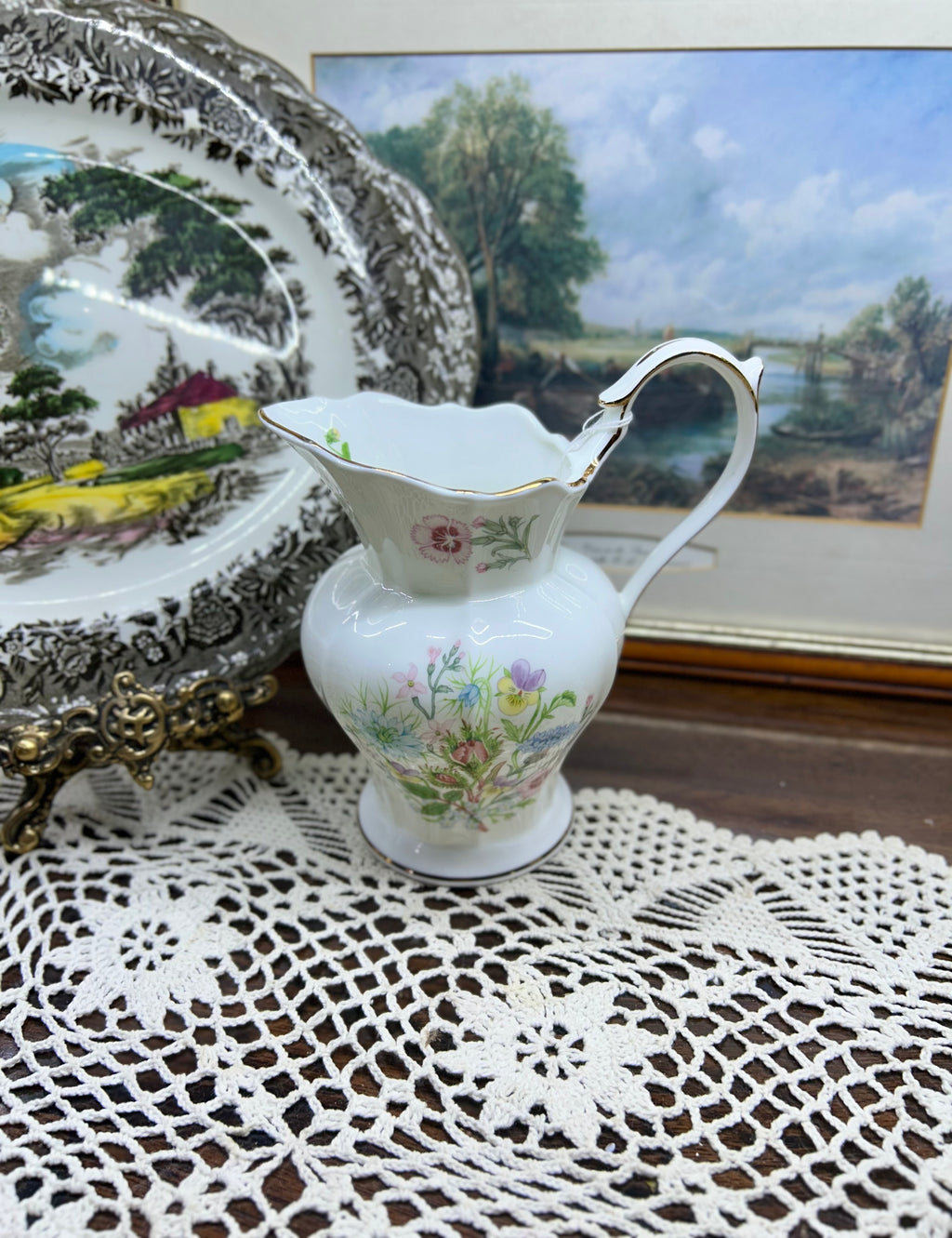 vintage Aynsley ‘Wild Tudor’ Fine Bone China jug