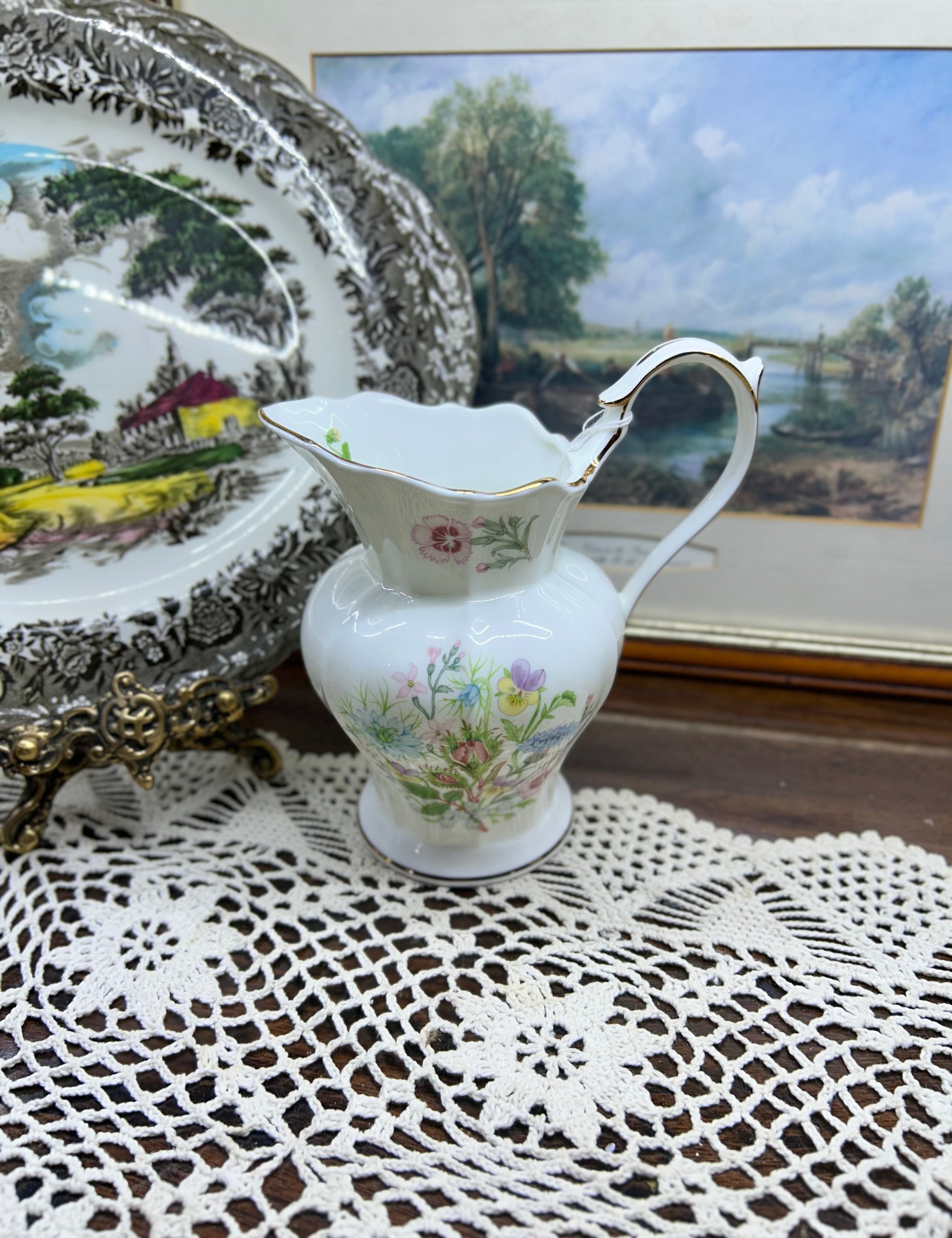 vintage Aynsley ‘Wild Tudor’ Fine Bone China jug