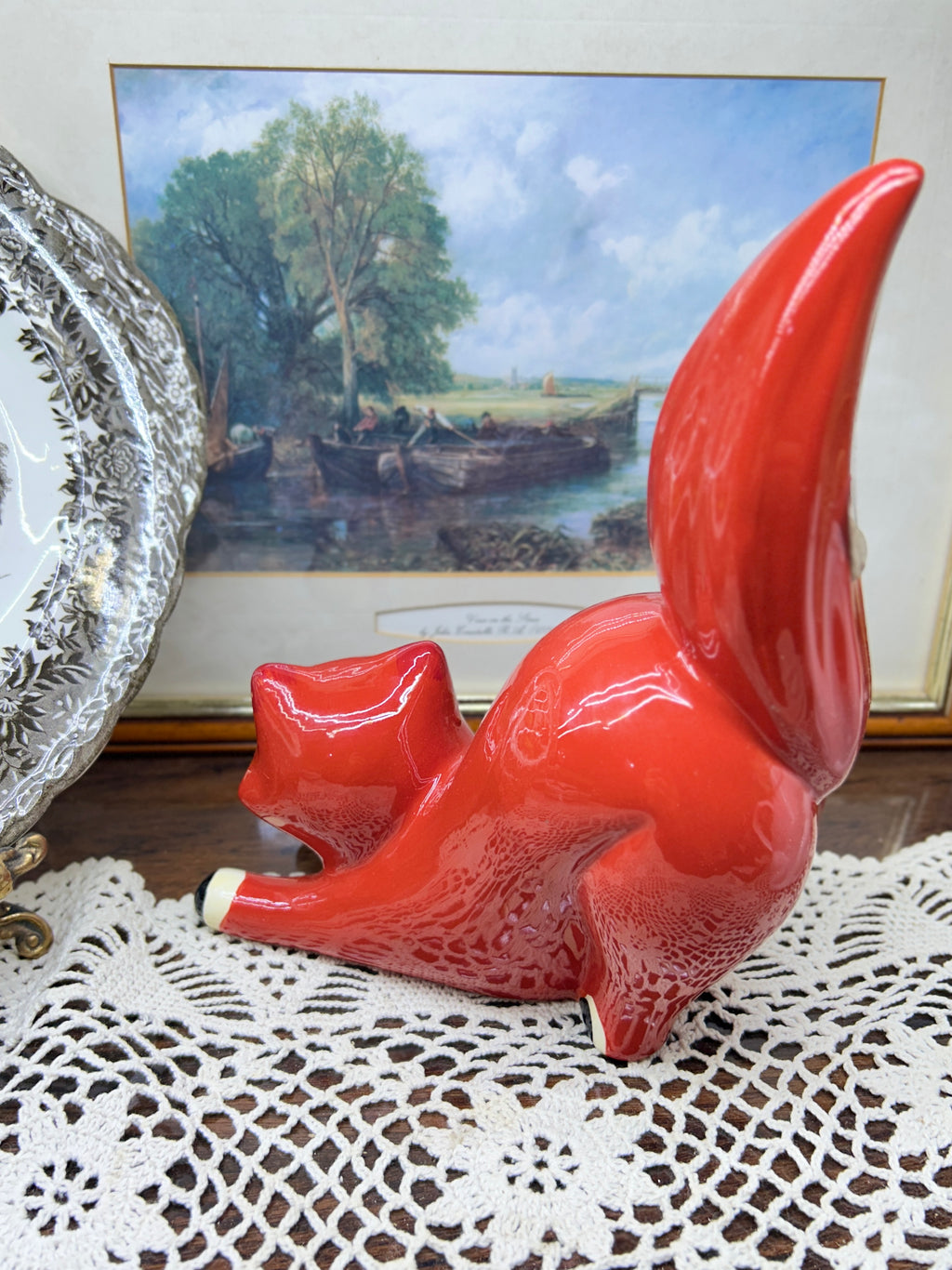 Thomas Hellstrom ceramic fox figurine made for Nittsjö 9”