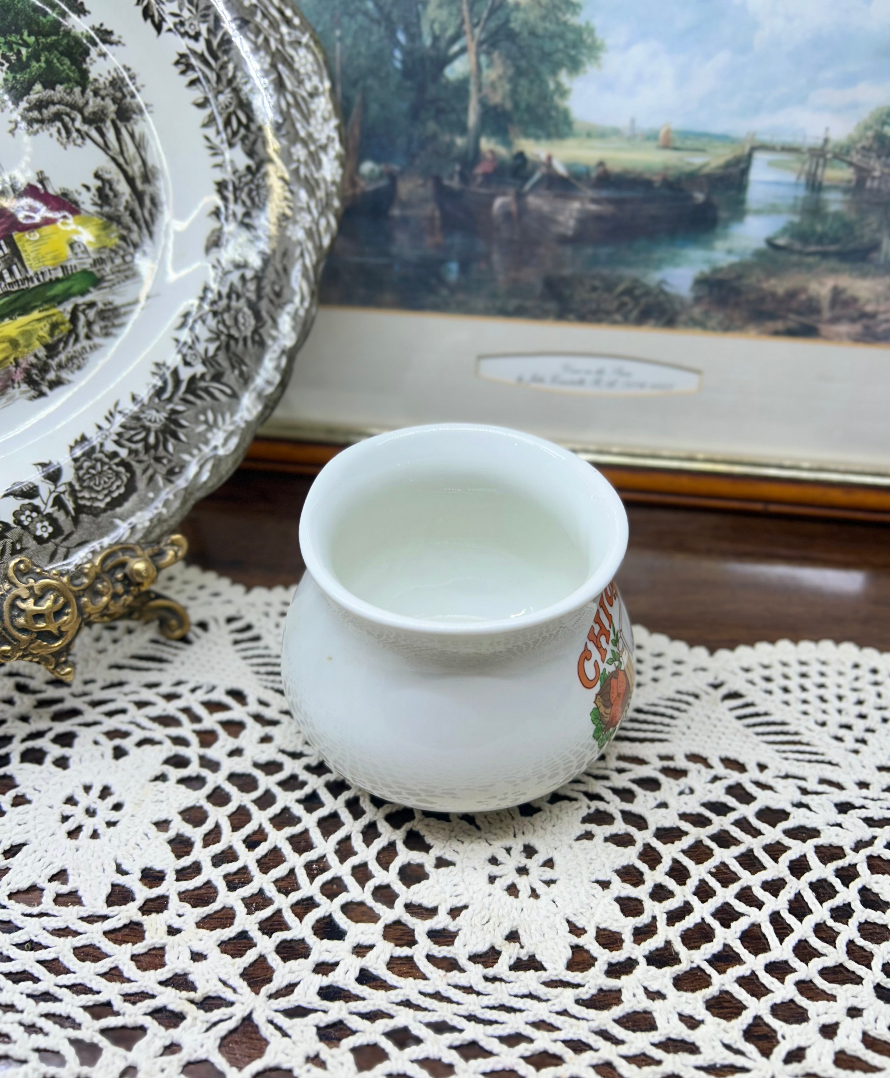 Retro soup mug featuring chicken soup recipe