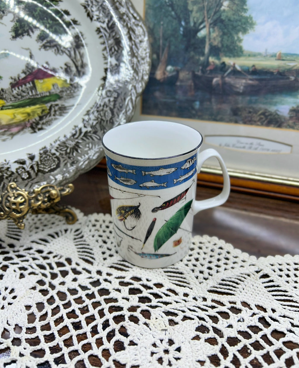 Roses of England “Fly fishing” — fine bone China mug