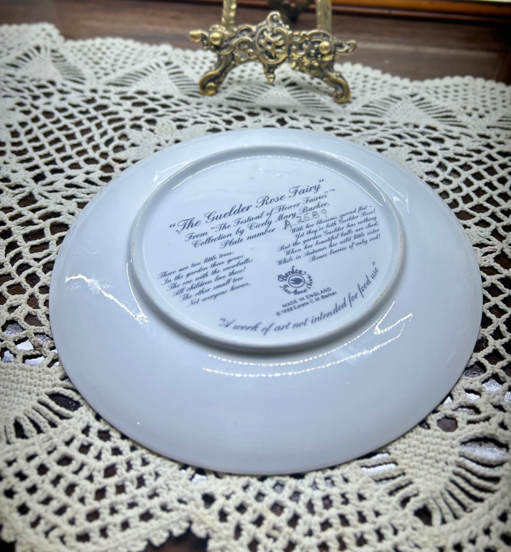 Vintage collectible porcelain plate from the "Festival of Flower Fairies" series