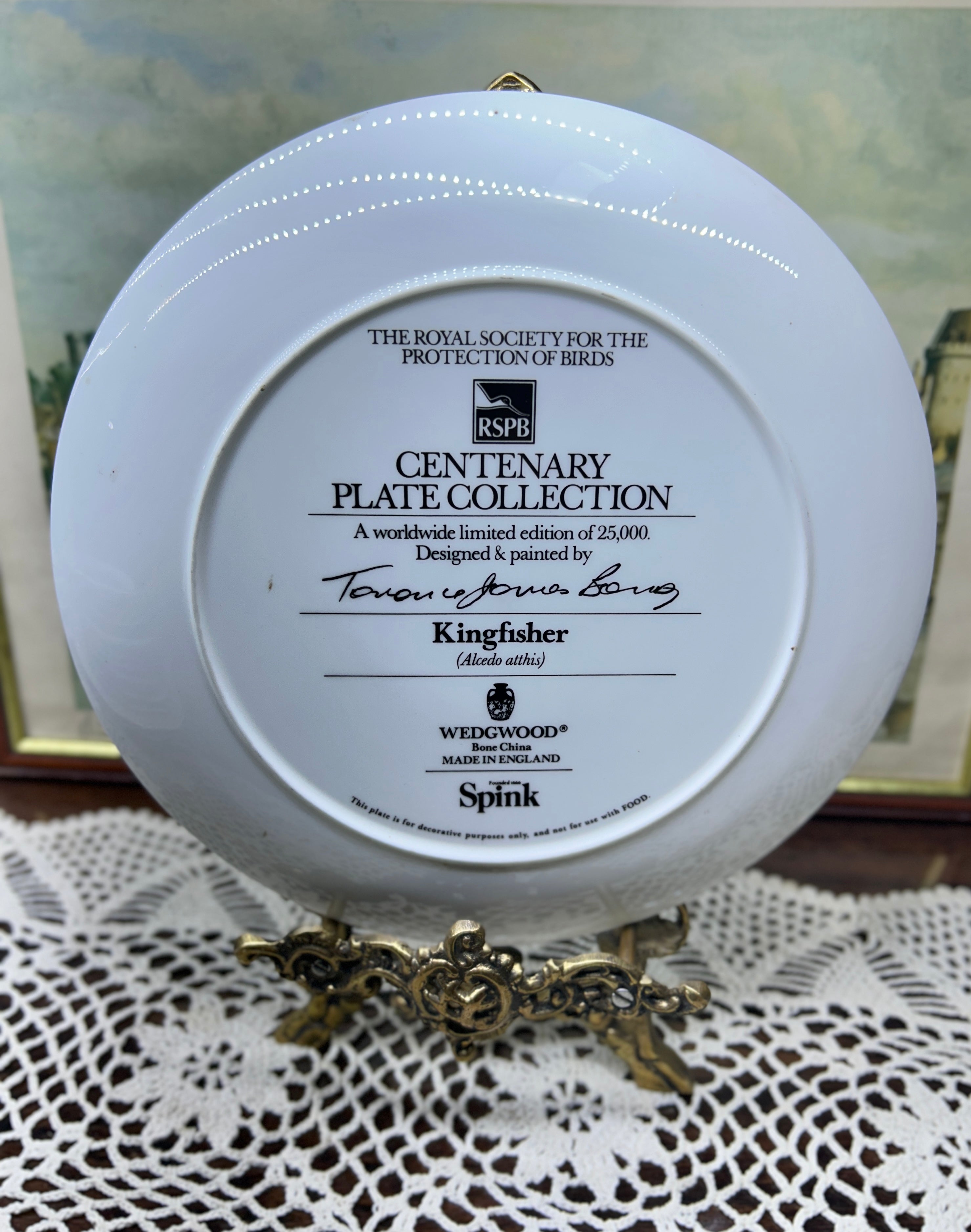 Wedgewood Kingfisher centenary plate — fine bone China 9”