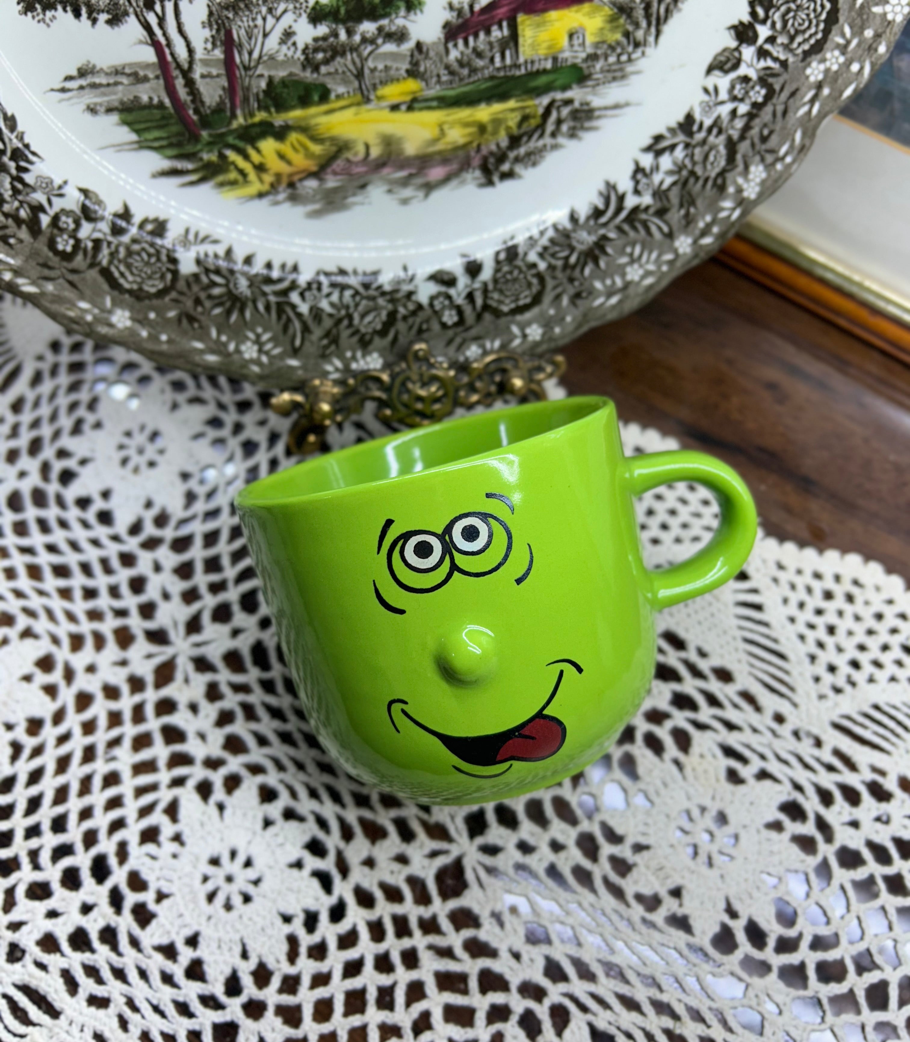 3D ceramic large handled cereal mug — ceramic
