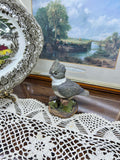Vintage ceramic belted kingfisher figurine — handpainted ceramic