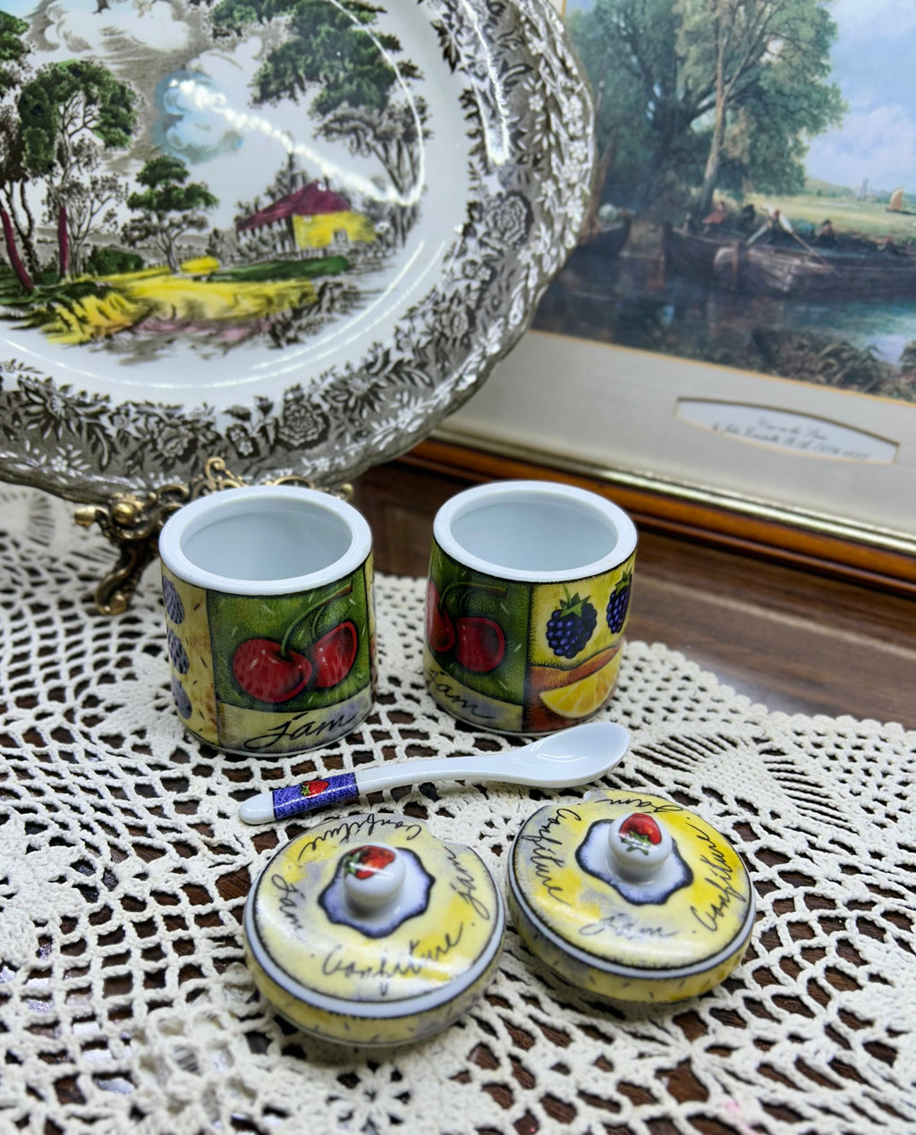 MSC International "Joie de Vivre" confiture marmalade jars — Set of 2