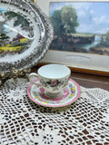 vintage Wedgwood Hathaway Rose footed teacup and saucer set —England