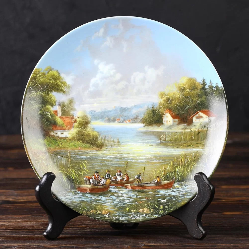 “The fishermen” Vintage 7” collector’s plate from Lückel’s Idyllic Village Life (Seltmann Weiden, 1987)