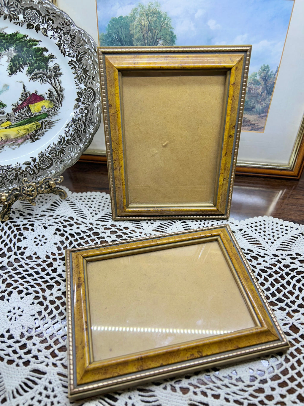 Pair of wooden photo frames — England