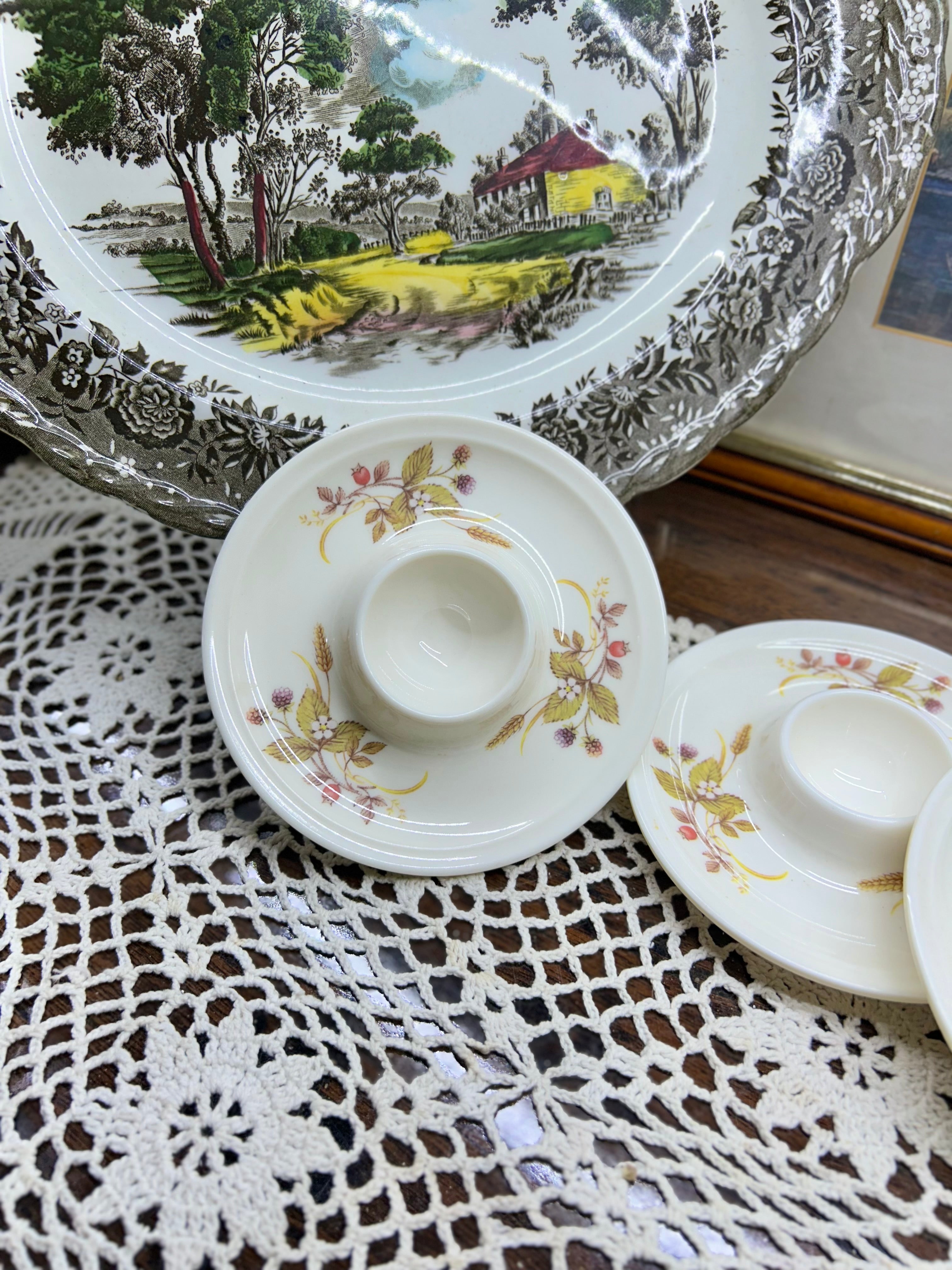 St. Michael Marks & Spencer "Harvest" design egg cups — set of 4