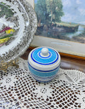 Johnson brothers “Farmhouse” hand-painted blue stripe pattern jar