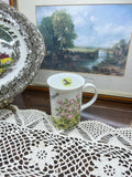 Vintage Fenton “wild roses” mug — fine bone china