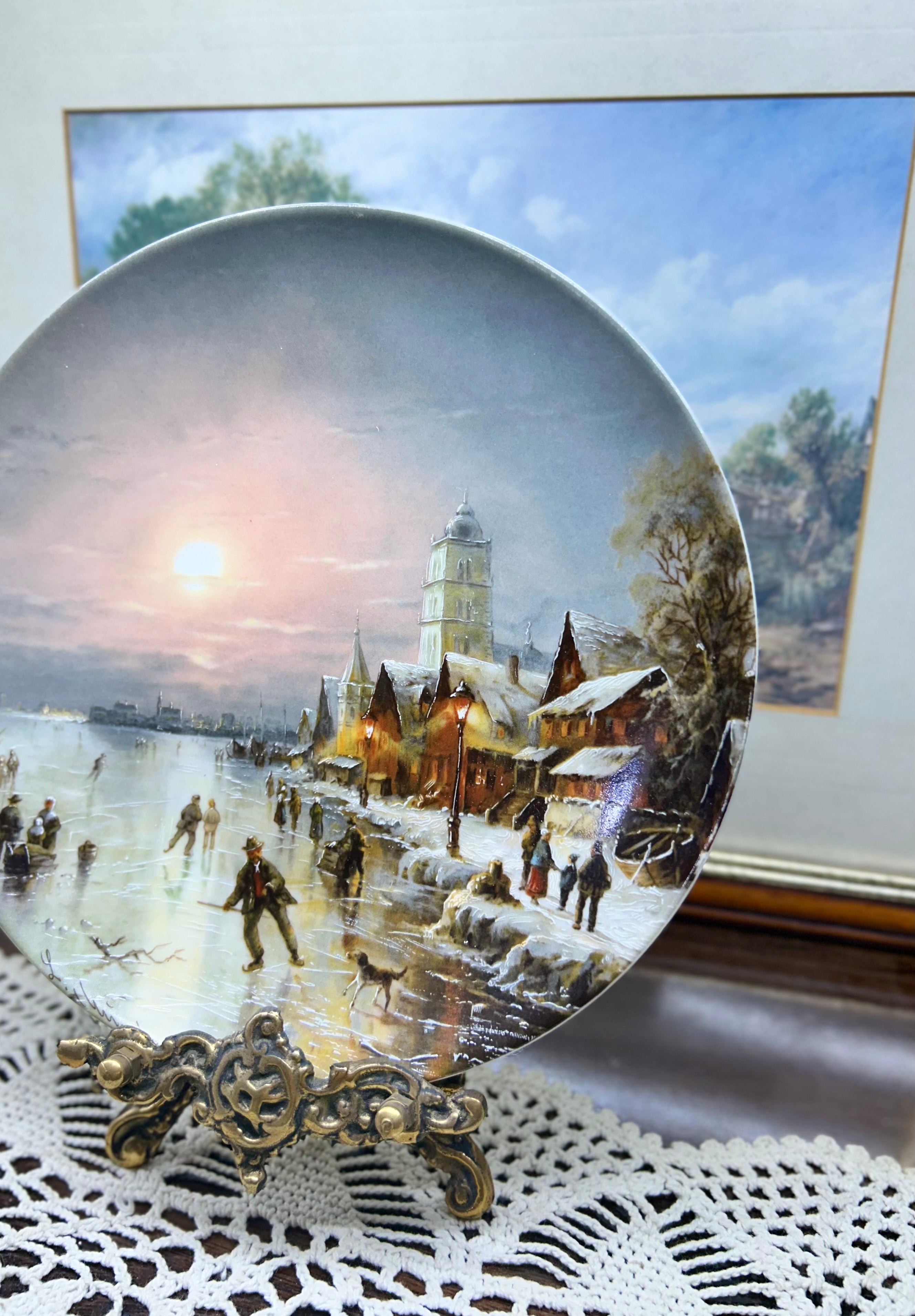 Vintage Collectible Plate - Fürstenberg Plate no 1 in the series Romantic Winter Scenes - Ludwig Muninger - 1987