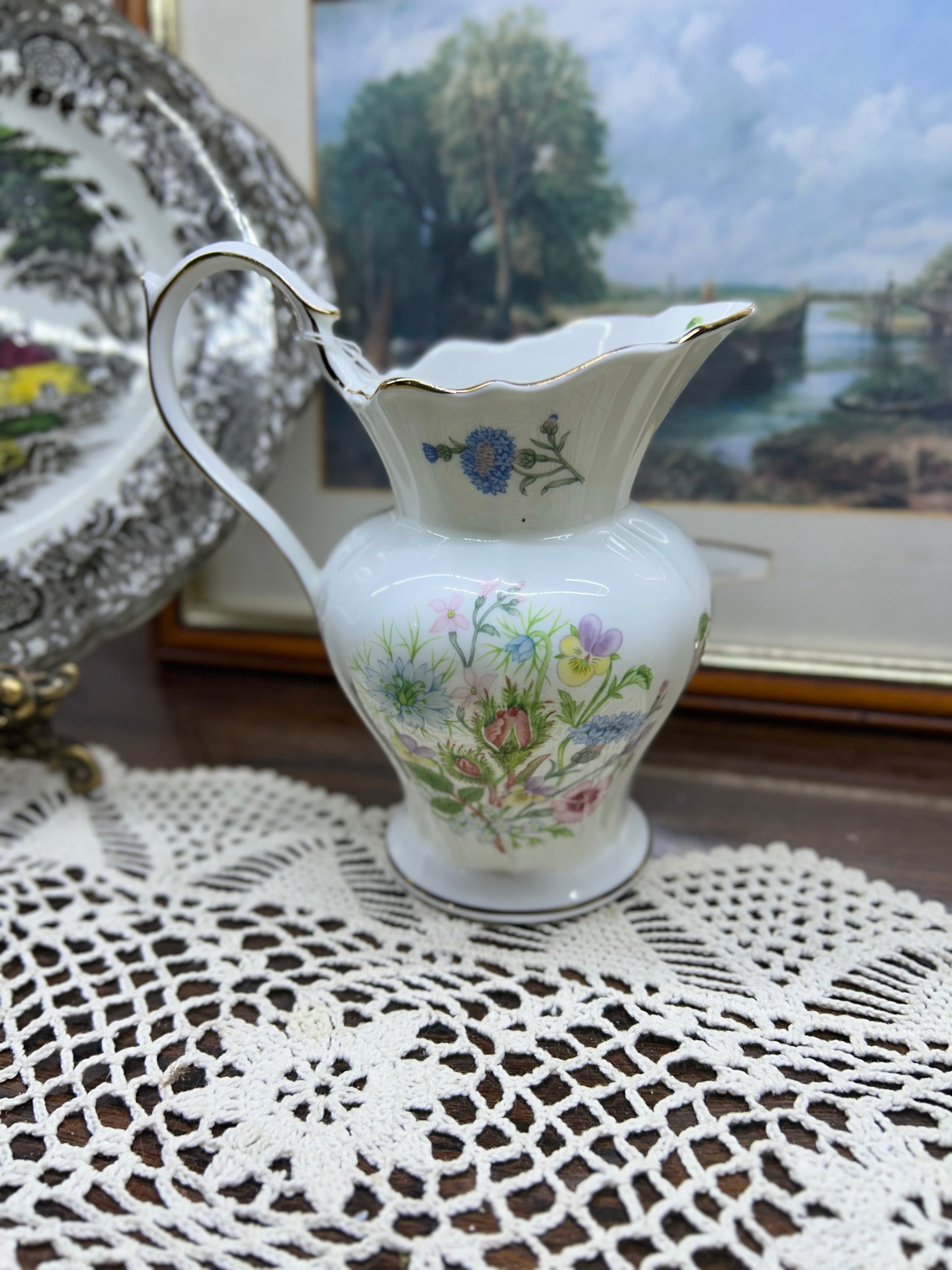 vintage Aynsley ‘Wild Tudor’ Fine Bone China jug