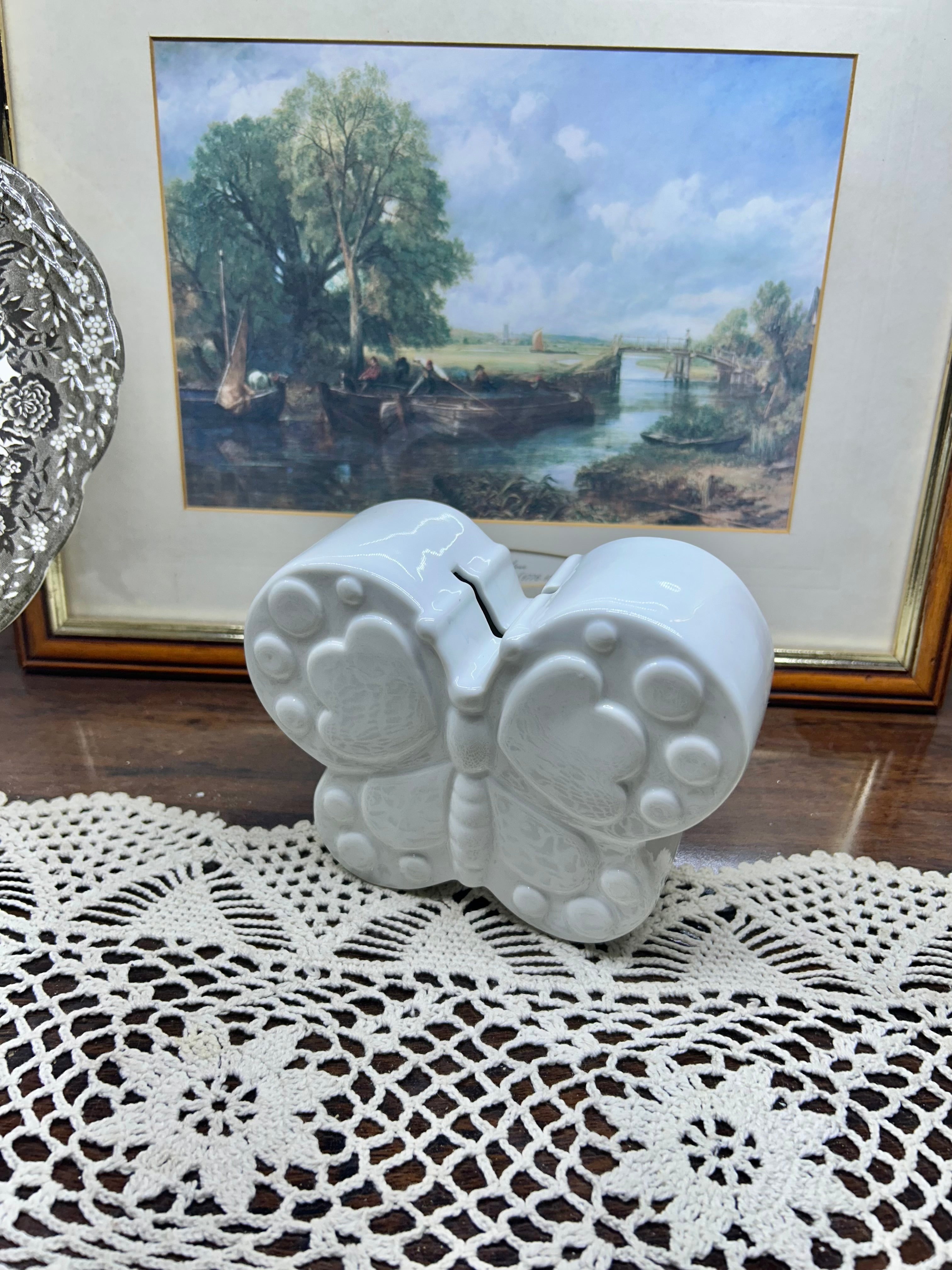 Ceramic butterfly shaped coin bank