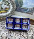 Dukkani Istanbul porcelain coffee cups featuring intricate colorful patterns — Set of 6