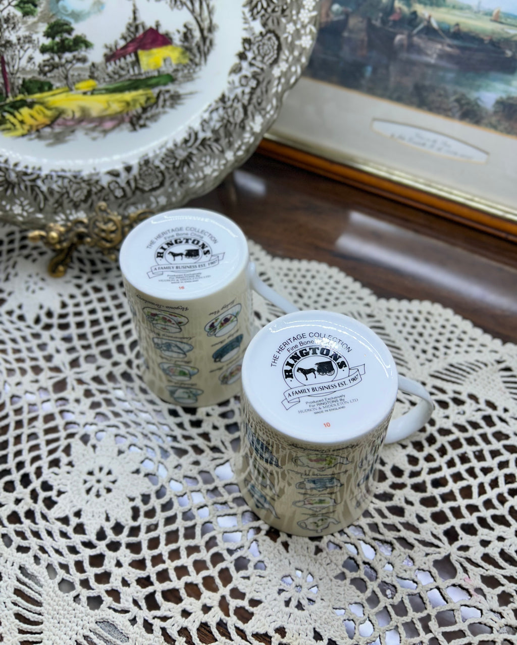 Ringtons “the heritage collection” tea mugs — PAIR fine bone China