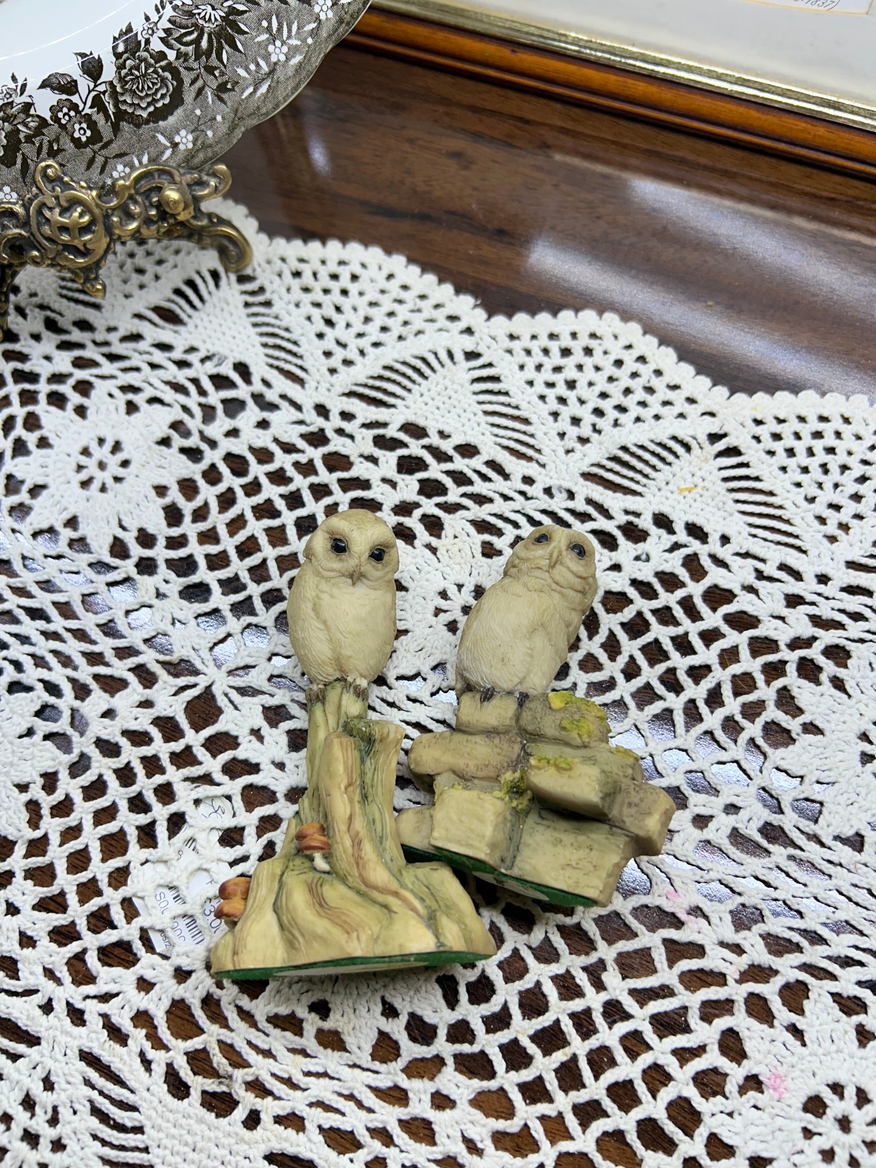 Vintage handpainted owl figurines
