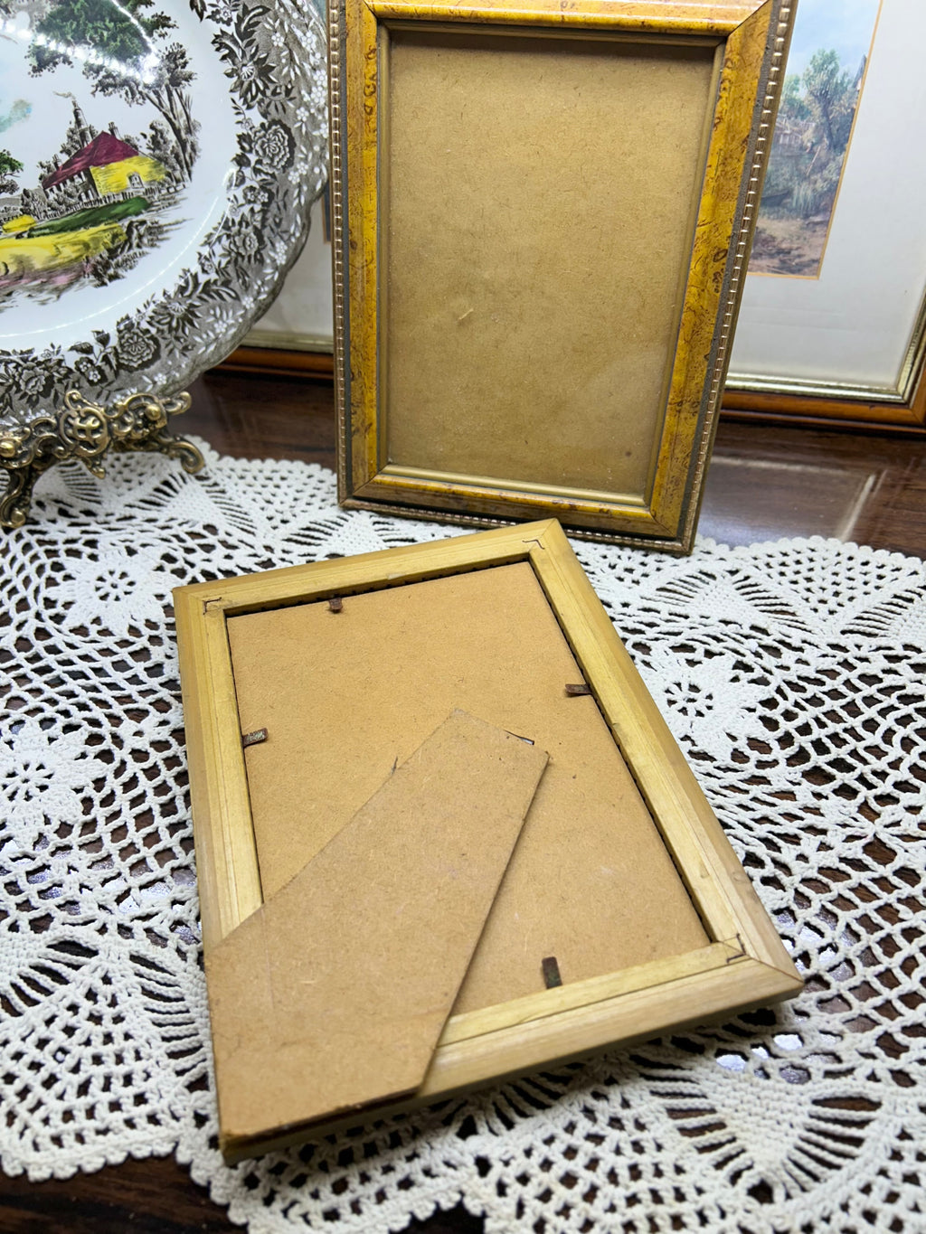 Pair of wooden photo frames — England