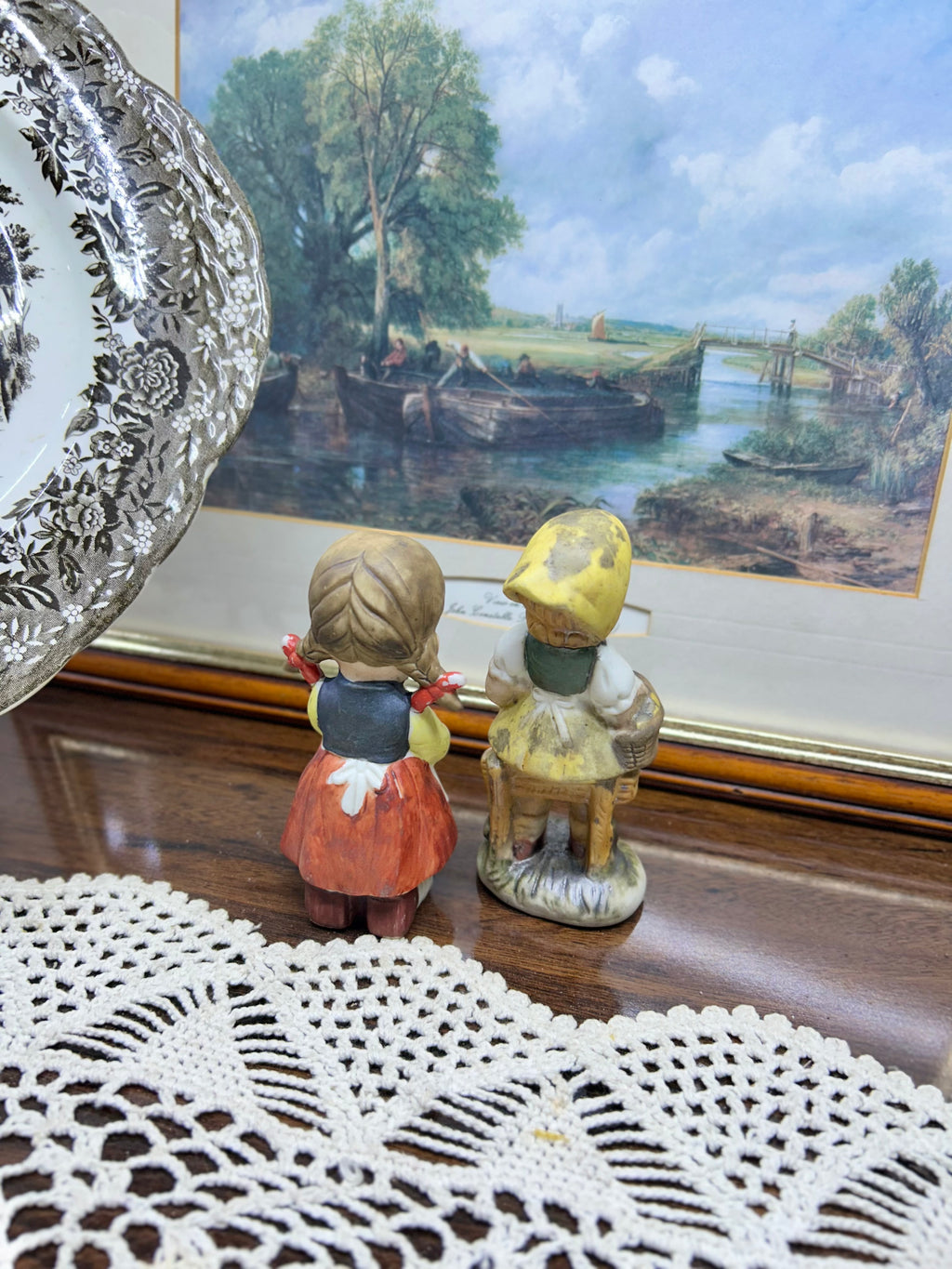 Vintage Goebel Hummel porcelain figures — handpainted ceramic