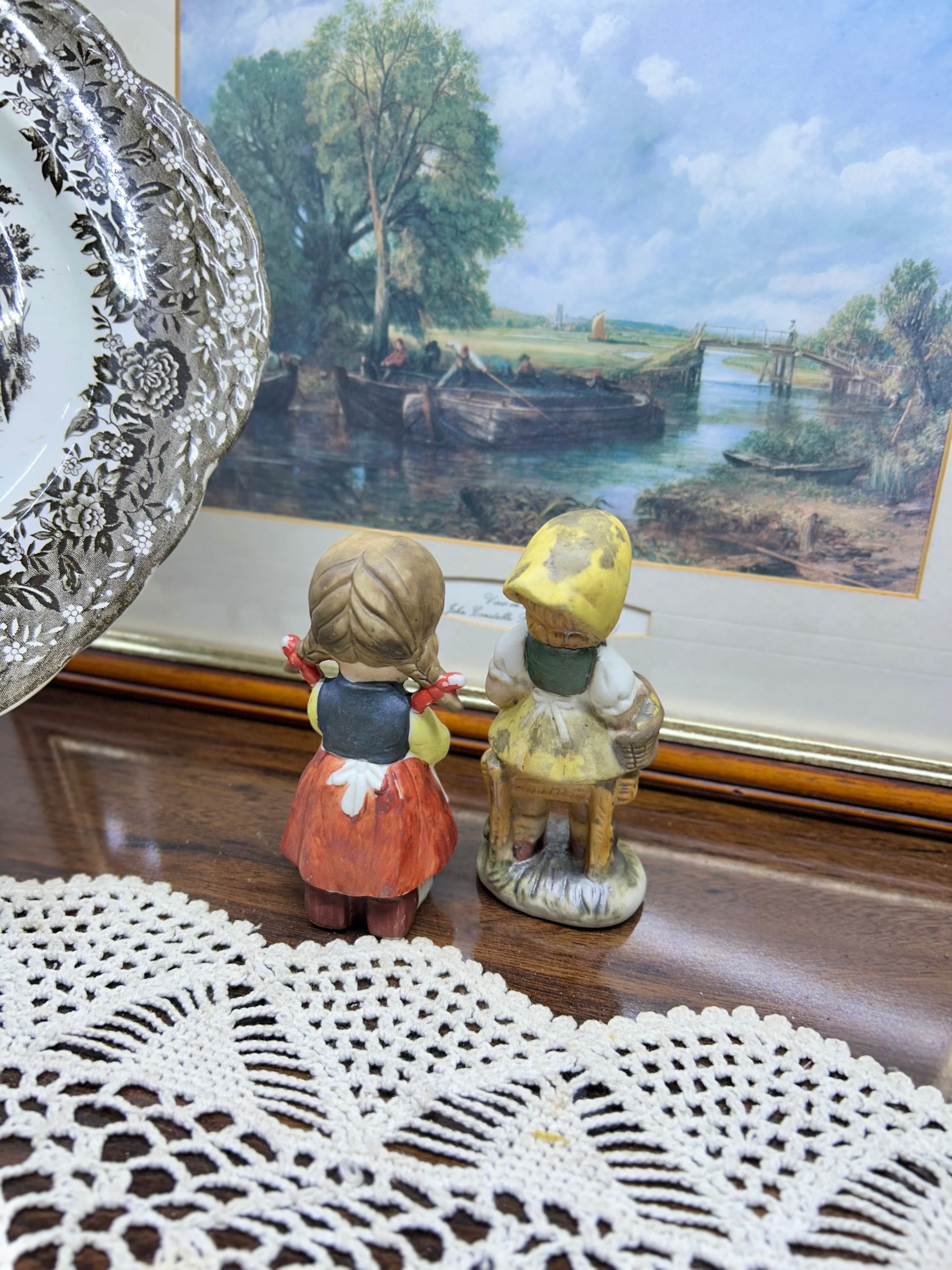 Vintage Goebel Hummel porcelain figures — handpainted ceramic