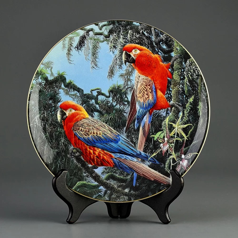 Wedgwood Fragile Paradise Parrot Plate “Cuban Macaws” Limited edition 8” (with Orignal box)