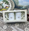 Gold anniversary tea mugs gift set — PAIR ceramic