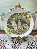 Wedgwood collector wall plate “rabbits in a burrow” from the Baby Animal Collection 7”